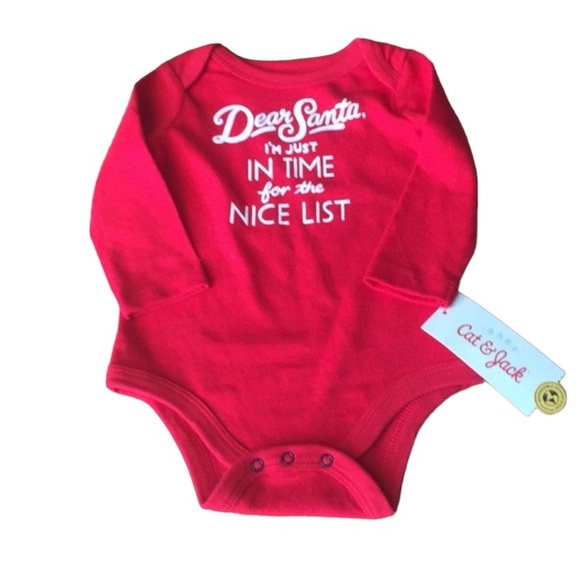 🎉HP🎉 Cat & Jack Dear Santa I’m On The Nice List Graphic Bodysuit - Picture 7 of 7